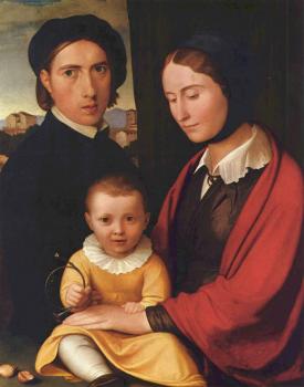 約翰 弗裡德利希 奧韋爾貝尅 Self-portrait with family